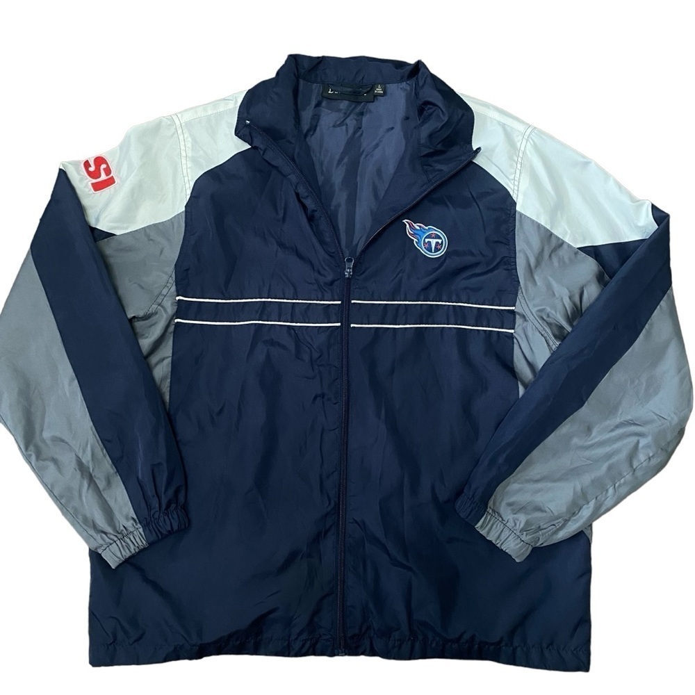 Dunbrooke Blue Tennessee Titans Football Full Zip Windbreaker Jacket Sz L